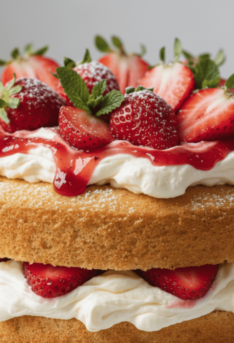 Mary Berry Victoria Sponge with Fresh Cream and Strawberries Recipe