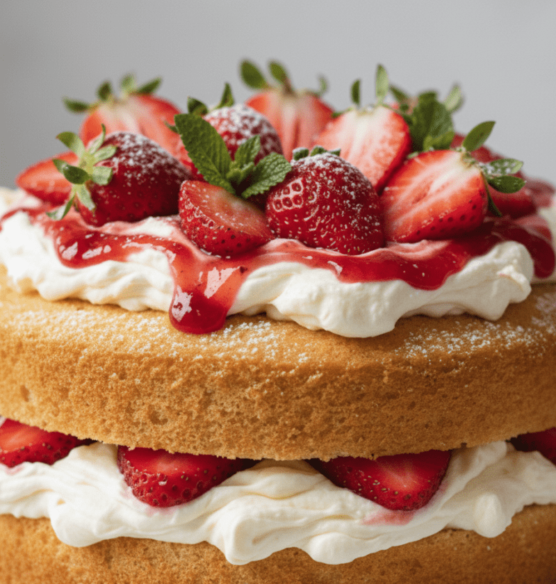 Mary Berry Victoria Sponge with Fresh Cream and Strawberries Recipe