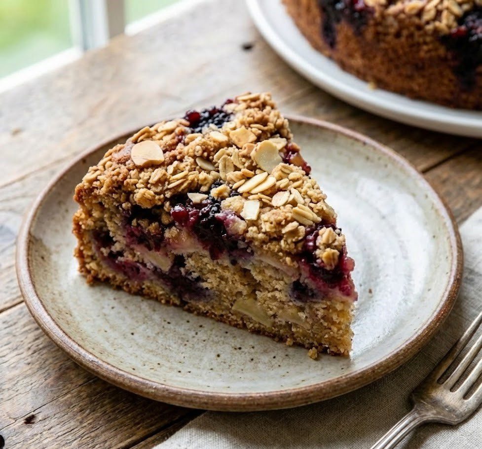 How to Make Apple and Blackberry Crumble Cake