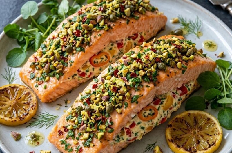 Mary Berry Salmon with Cream Cheese and Peppers Recipe