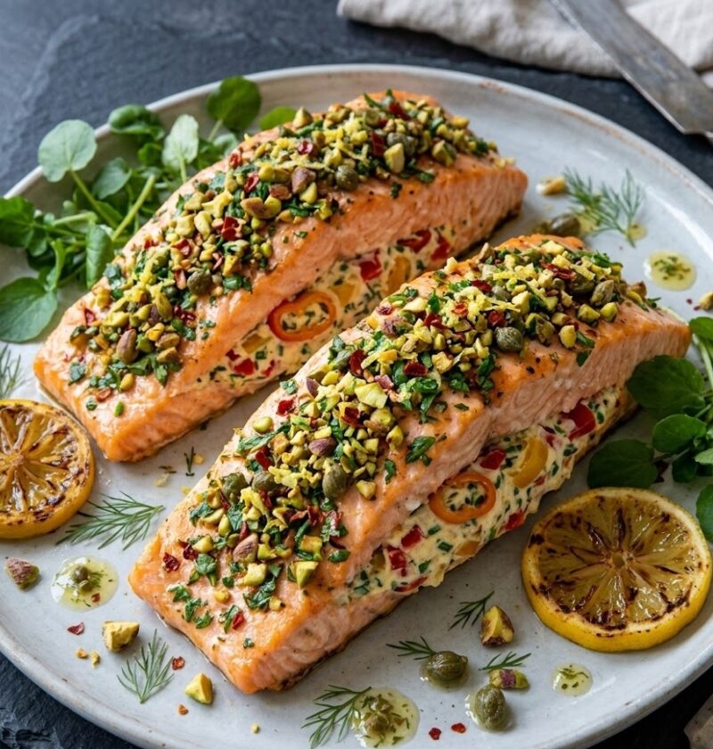 Mary Berry Salmon with Cream Cheese and Peppers Recipe